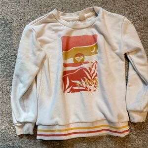 Roxy Cream Sweatshirt with Vibrant Graphic